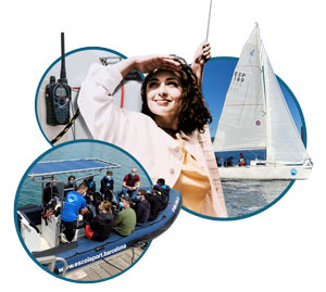 Curso PNB intensivo, en un fin de semana, teoría y prácticas de navegación en el Port Olímpic de Barcelona.