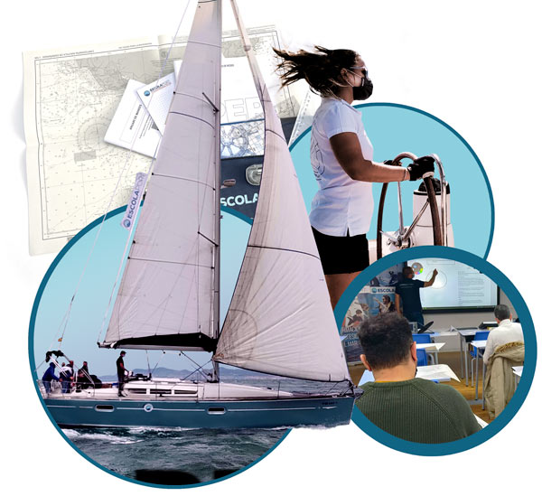 Curso PER intensivo, teoría y prácticas de navegación en una semana en el Port Olímpic de Barcelona. Escola Port