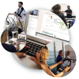 Alumnes del curs PNB Al teu ritme: classe en directe amb l'aula virtual, classe presencial i pràctiques de navegació al mar
